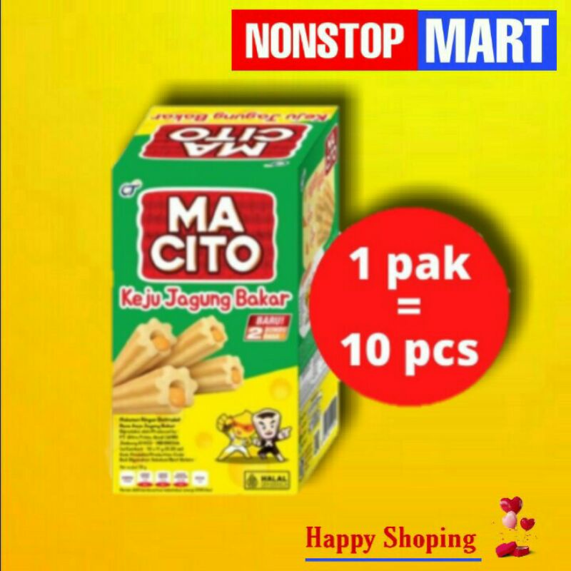 

MACITO snack keju jagung bakar 1 pack isi 10 x 11gr