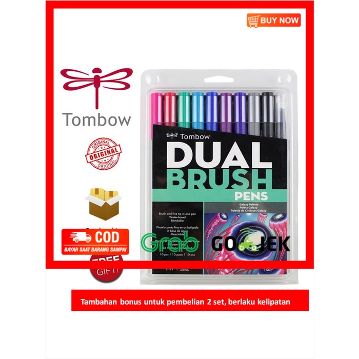 

(BISA COD) Tombow Dual Brush Pen ABT, Galaxy Palette, set 10 colors