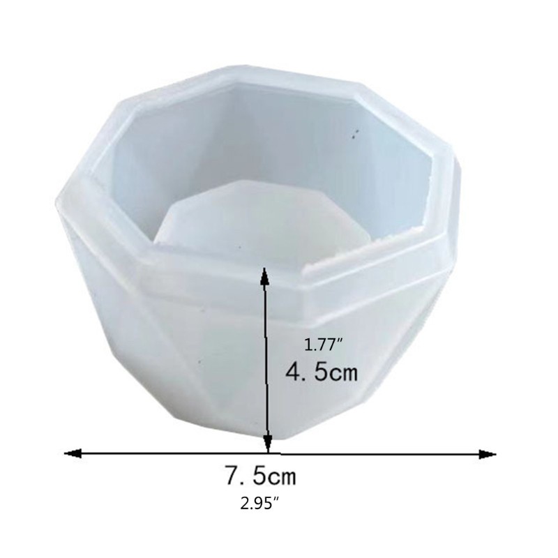 Cetakan Pot Bunga / Lilin Resin Epoxy Bahan Silikon Aksen Glitter Untuk Dekorasi Rumah Diy