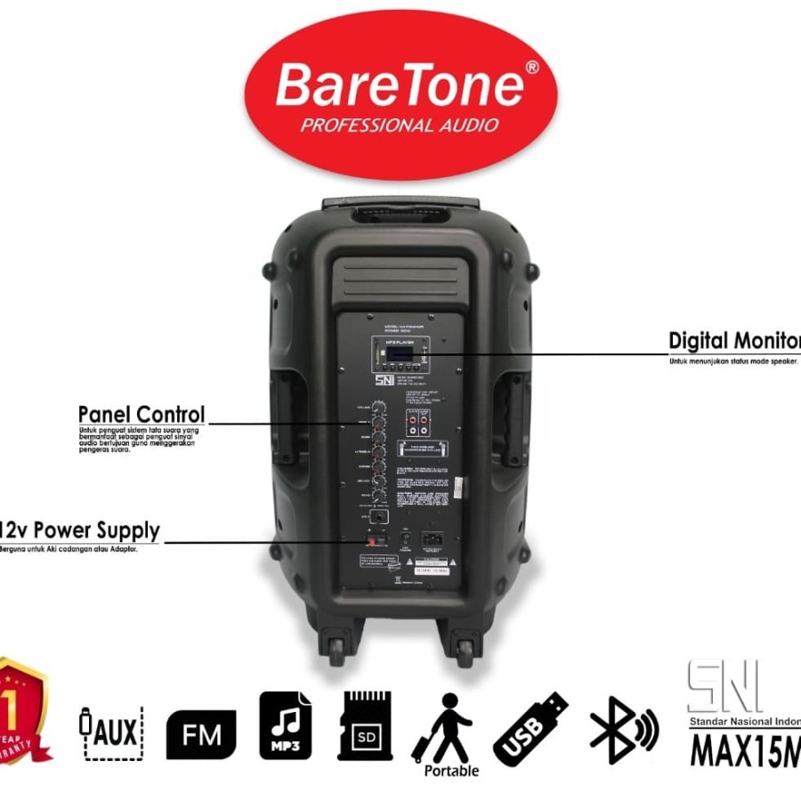 SPEAKER PORTABLE BARETONE MAX 15MHWR / MAX 15 MHWR ORIGINAL