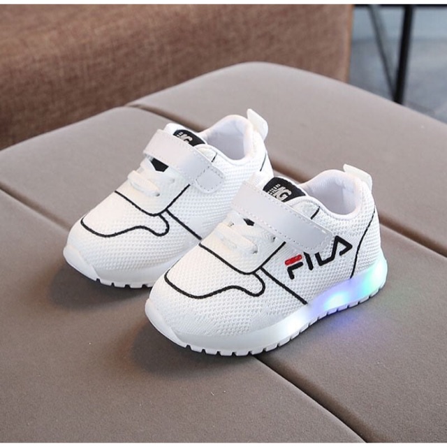 Sepatu Fila Lampu LED Anak Unisex Size 21-30