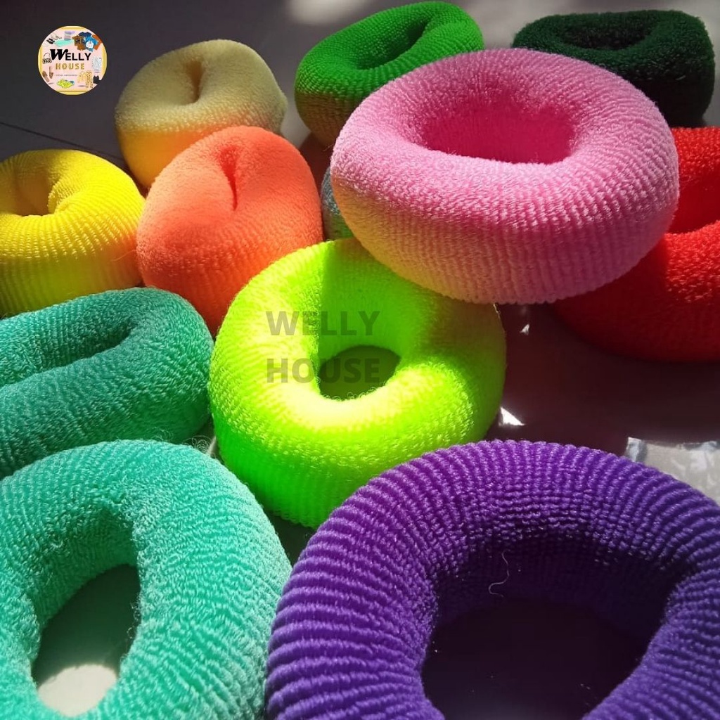 Ikat Rambut Jumbo / Pita Donat Gulung / Hairbun Jumbo Lucu - Pcs