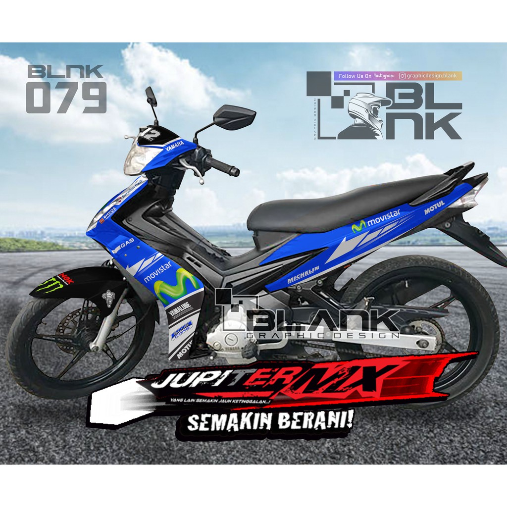 Stiker Decal Motor Jupiter MX Old 2005 - BLNK-079 Yamaha Blue Racing