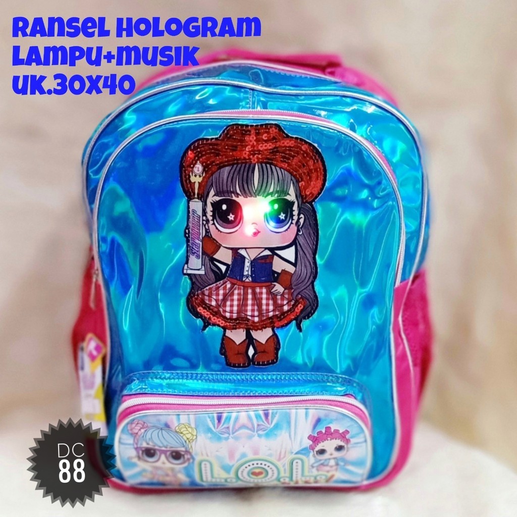 DESIGNCOLLECTION88 LOL HOLOGRAM LED TAS  RANSEL SEKOLAH  