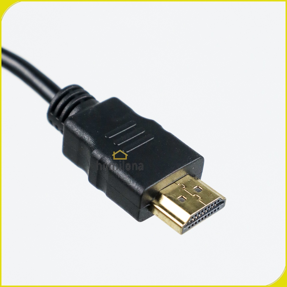 Kabel Adapter HDMI ke VGA Female Dengan Port Audio - Taffware HD008 - Black