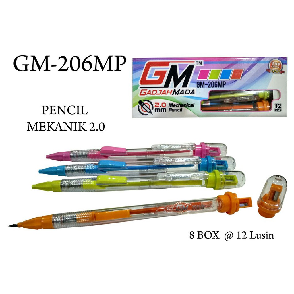 12 PCS ALAT TULIS PENSIL MEKANIK 2 0 MM GM 206MP Shopee 12 PCS ALAT TULIS PENSIL MEKANIK 2 0 MM GM 206MP Shopee