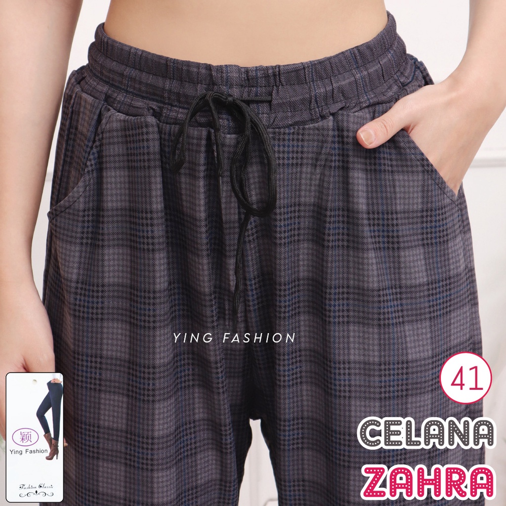 CELANA YING # 41 / CELANA HITAM / CELANA BIG SIZE / Celana kotak kotak wanita / CELANA PANJANG WANITA / CELANA YING FASHION