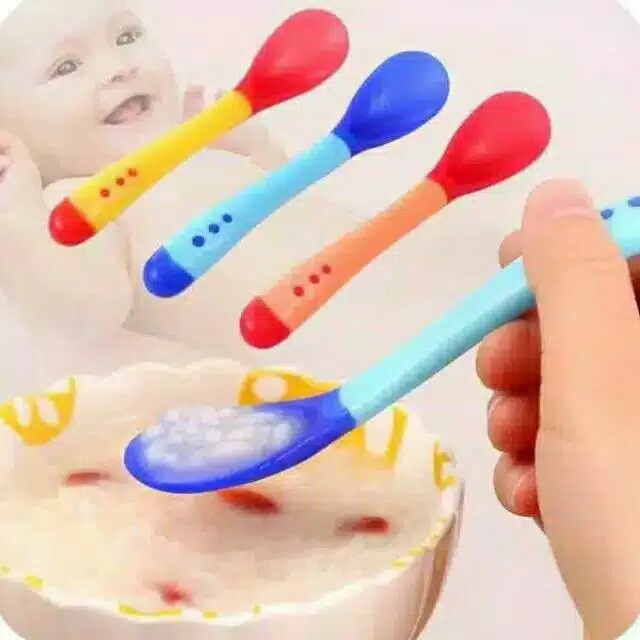 Sendok Makan Bayi Silicon Sensor Temperatur/Baby Safety Spoon Silicone BPAFREE