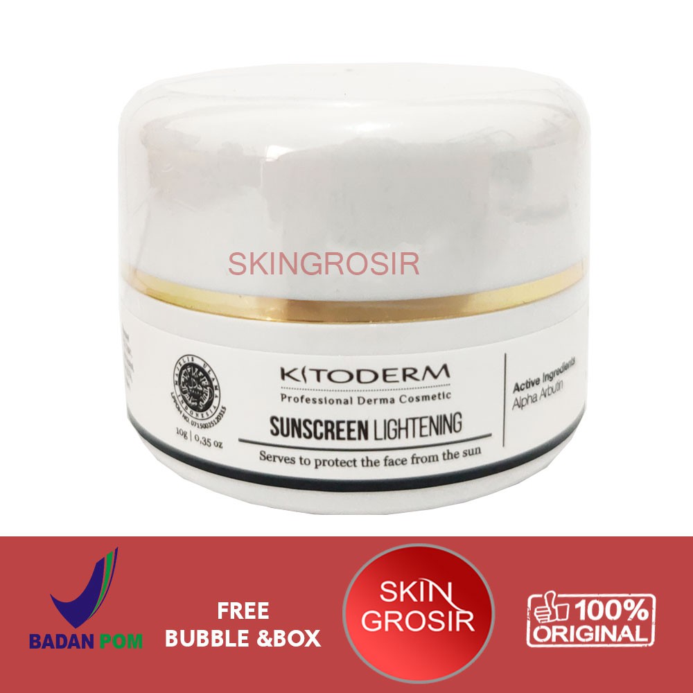 [READY STOCK] Kitoderm Sunscreen Lightening Cream 10gr Original / Tabir Surya Pencerah BPOM GROSIR