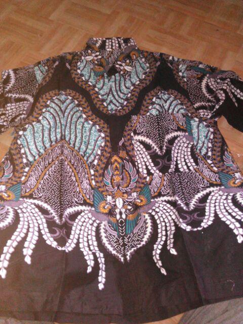 Size M L Xl Xxl Bswart Batik Hrb026 Kenongo Hem Batik Monochrome Semut Coklat Kemeja Batik Pria