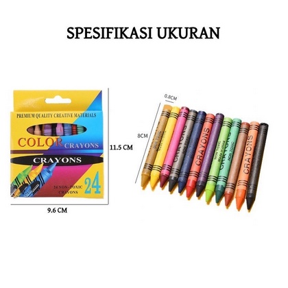 Pensil Warna Krayon Crayon Isi 24 Pcs ART SET Peralatan Sekolah Perlengkapan Menggambar dan Mewarnai Macam 24 Warna Kesenian Prakarya Seni Melukis Lukisan Painting Pencil Crayons Berkualitas Grosir Prakarya Malang