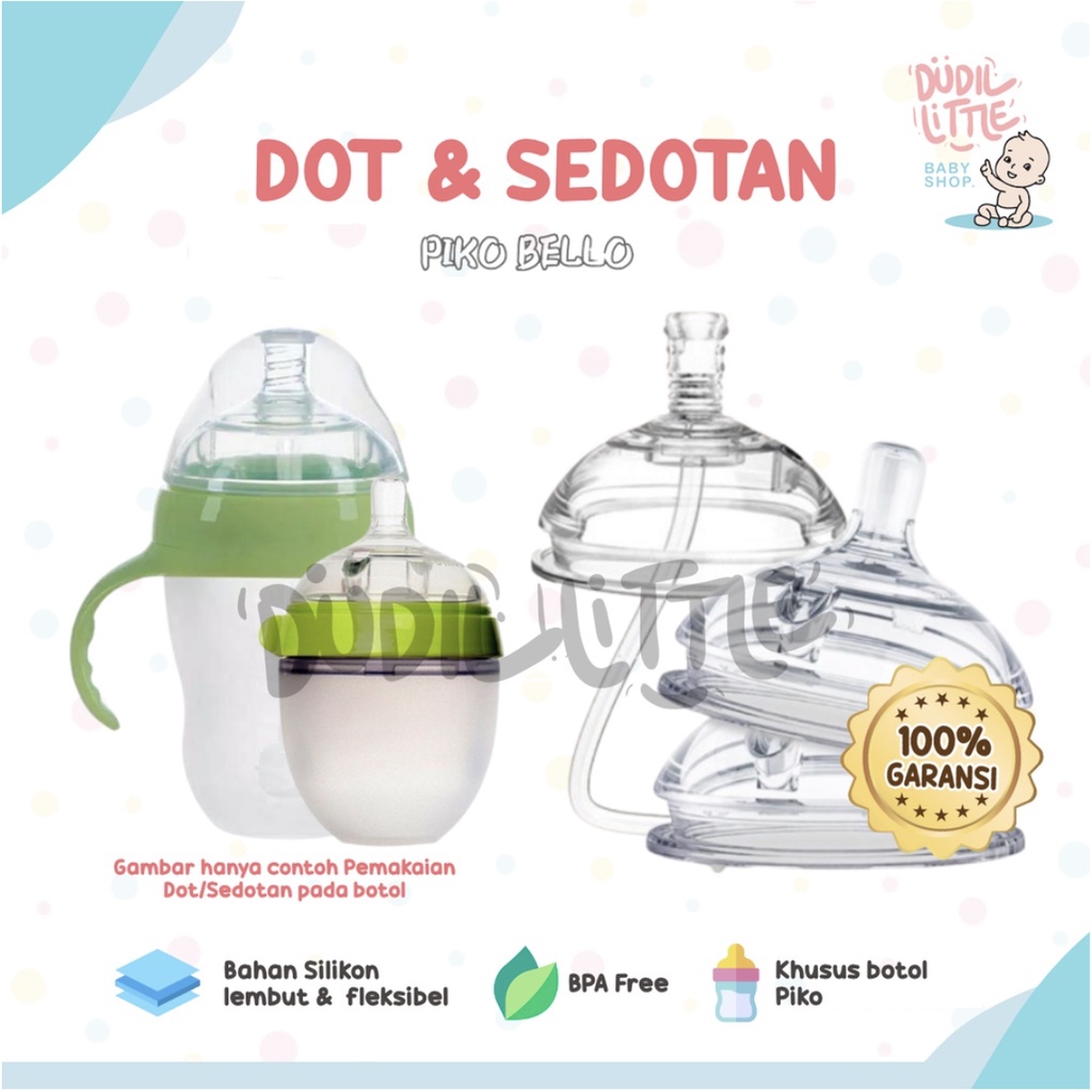 Nipple sippy &amp; straw drink botol susu PIKO diameter leher 70mm