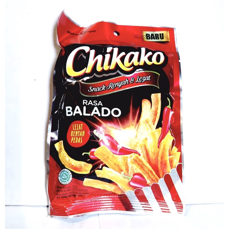 Chikako Snack Rasa Balado ( 10 pcs x @ 20g )