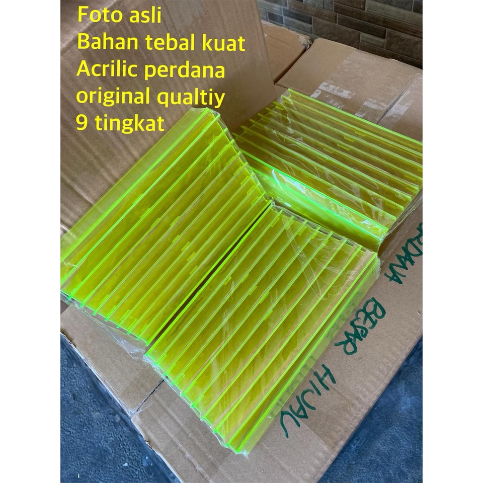 72pcs 1dus Akrilik Panjangan Kartu Perdana Besar Ukuran 20 cm x 13 cm -9 Tingkat- untuk konter pulsa hp