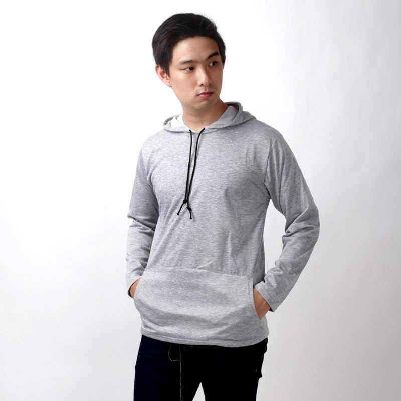 kaos Hoodie saku lengan panjang polos 1