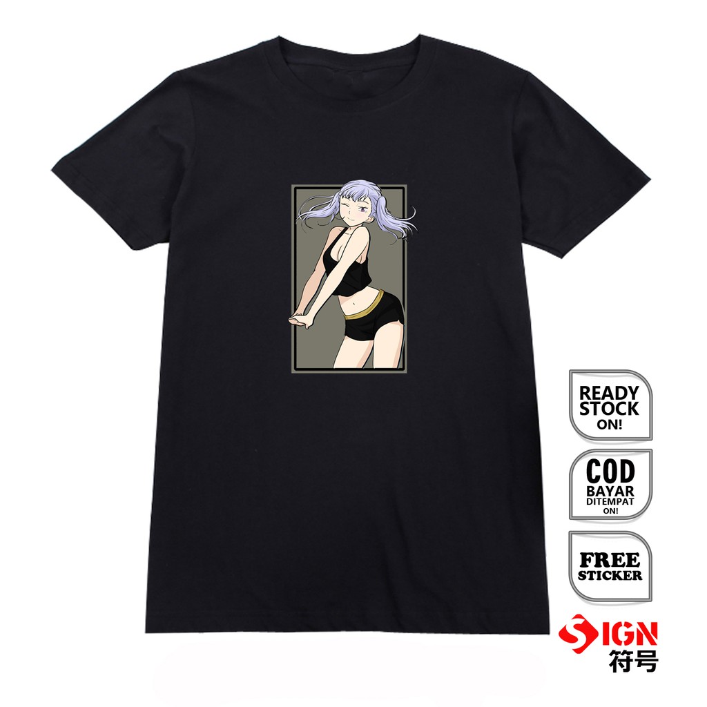 KAOS NOELLE SILVA BLACK CLOVER WIBU OTAKU WAIFU ANIME MANGA BAJU JEPANG JAPANESSE CULTURE COSPLAY SC