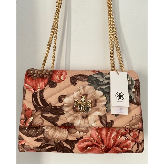 TORY BURCH BAG FLOWERS KANVAS (TAN) SLING & SHOULDER BAG