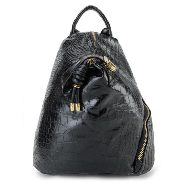 HUER Nesma Croc Embossed Backpack(9516-004)Black