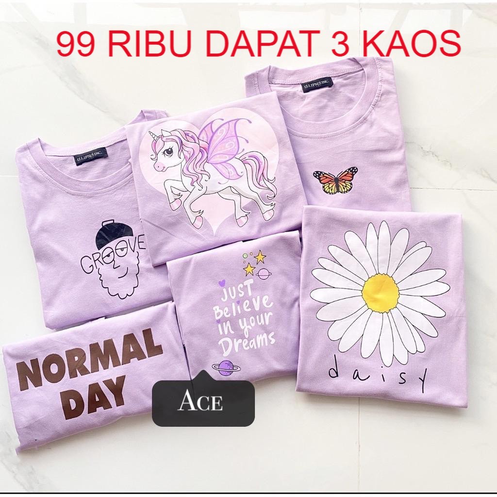 Kaos Oversize Series Lilac (LD 106, PJ 65) / Kaos Oversize Unisex / Koas Oversize Pria / Koas Oversi