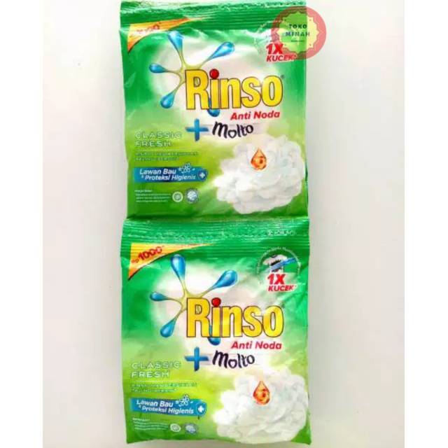 Tokominah Rinso Deterjen Bubuk Classic Fresh 1 Renceng  6pcs