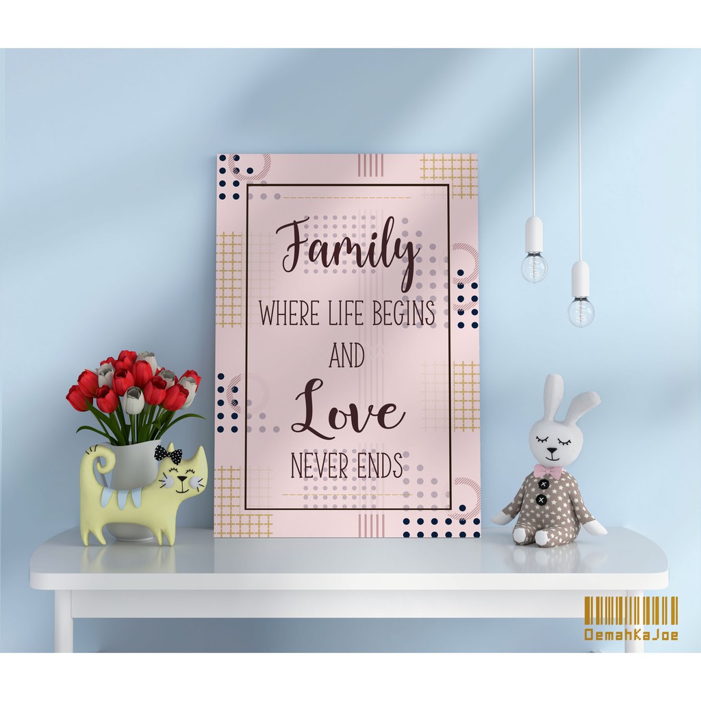 Oemah KAjOE Walldecor Family  Quotes  Poster Gantungan 