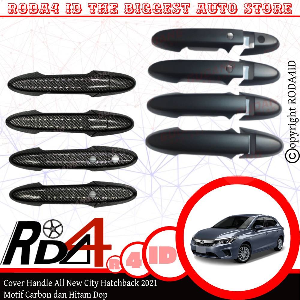 Cover Handle Pegangan Pintu All New City Hatchback 2021 Carbon Hitam Dop