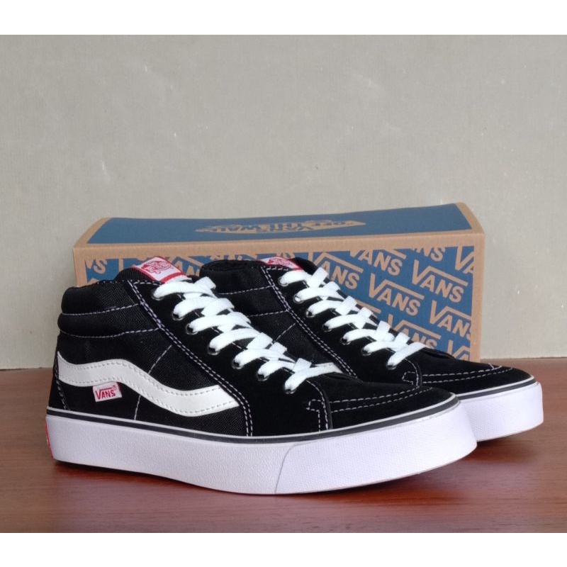 sepatu vans old skool sk8 high black white vans premium sk8 tinggi hitam putih