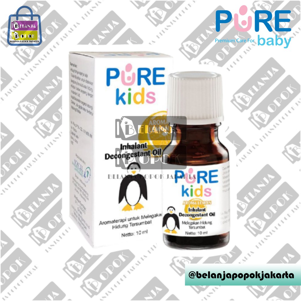 Pure Baby Pure Kids Inhalant Decongestant Oil 10ml Obat Pilek Hidung Tersumbat Obat Flu Anak-3