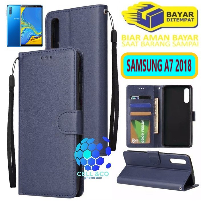 Flip cover SAMSUNG A7 2018 Flip case buka tutup kesing hp casing hp flip case leather wallet