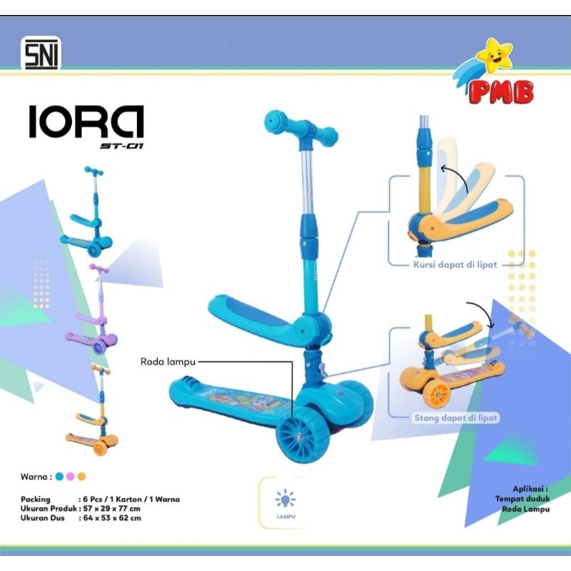 SCOOTER SEKUTER SKUTER ANAK PMB ST-06 IORA OTOPED BISA DILIPAT