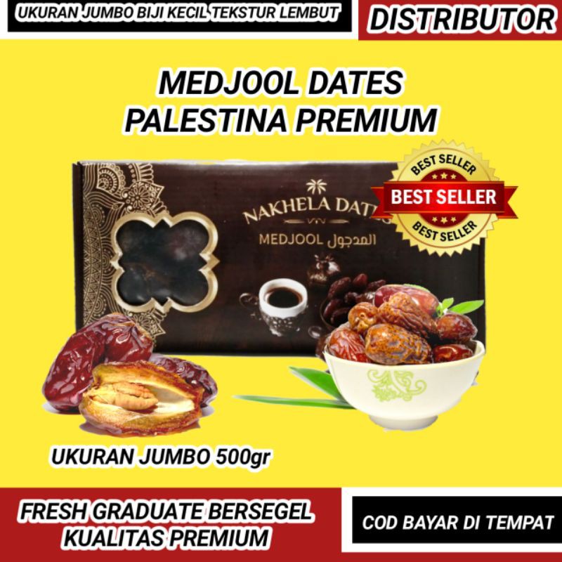 

COD kurma medjool / medjol medjoul palestine original premium ukuran jumbo 500gr