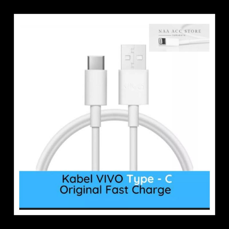 Kabel charger cas /data Vivo original 100% VIVO S1pro Y16 Y21a Y22 Y23 Y30 Y50 Y51 (2020 )V17,V19 Fastcharging Type C