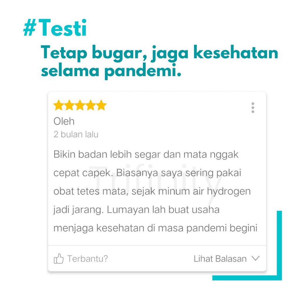 Botol Trifinity Gen2 inhalasi imunitas booster anak daya tahan tubuh lansia dgn inhaler hidrogen Surabaya