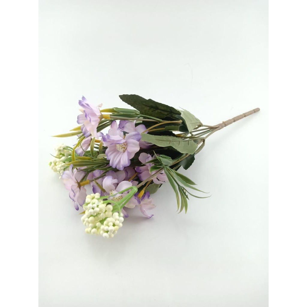 COD BUNGA KRISAN BUNGA TANGKAI PLASTIK BUNGA ARTIFISIAL BUNGA PAJANGAN BUNGA HIASAN BT9028-UNGU