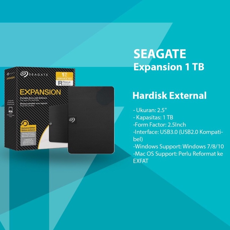 HARDISK Hdd Seagate 1TB External Expansion USB 3 Original