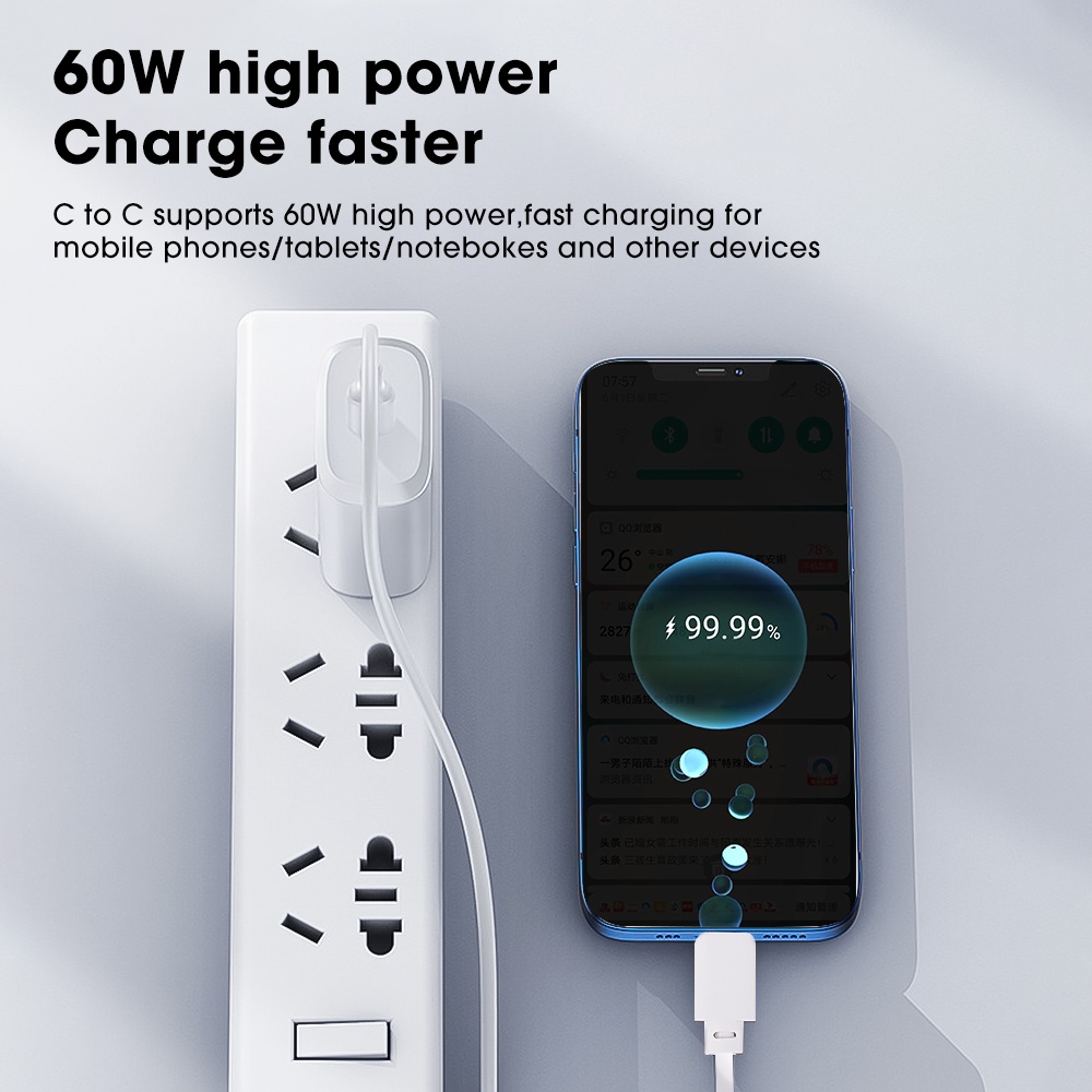 Cover Pelindung Kabel Data / Charger 60W Fast Charging Multifungsi Untuk IOS / Android