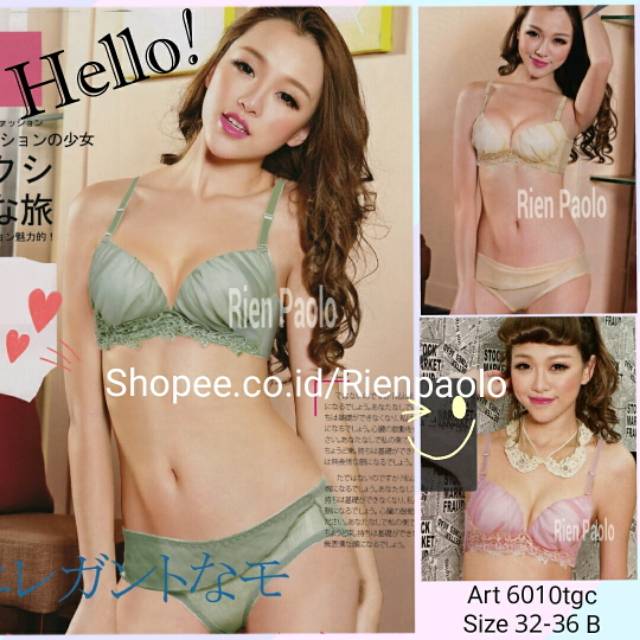 Bra Set Celana Dalam Wanita Bh Kawat Premium Motif Lucu Rien Paolo 6010 Tgc