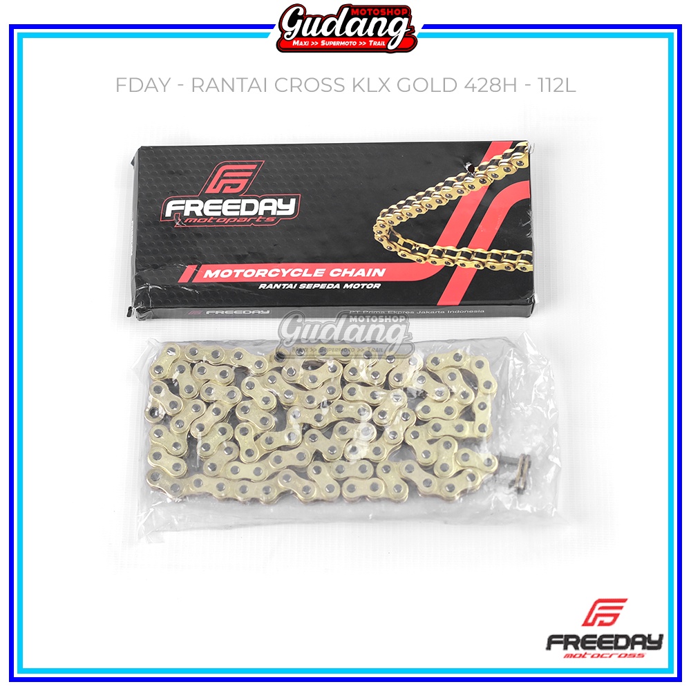 Rantai Cross FREEDAY 428H -140L 130L Gold KLX 150 BIGFOOT DTRACKER CRF 150L WR 155