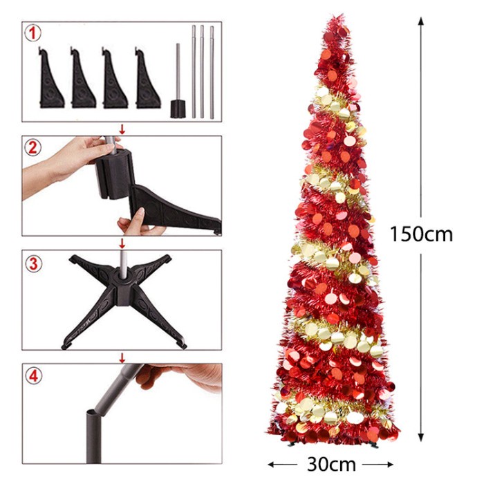 NEW Pohon Natal Slinger 1.5 m Christmas Tree Minimalis Pohon Lipat 5Ft GROSIR