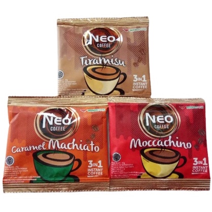 

NEO COFFEE INSTAN 20gr 3 IN 1 MOCCACHINO TIRAMISU CARAMEL MACHIATO MINUMAN SEDUH KOPI INSTANT WINGS ECER RENCENG