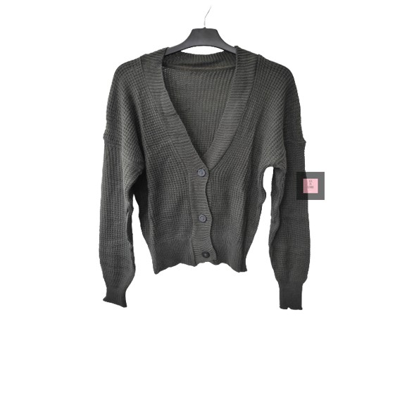 Cardigan / GRACIA / Cardy Get 7 / Atasan Cardy Rajut / Outwear / Kardigan Wanita-Hijau Army