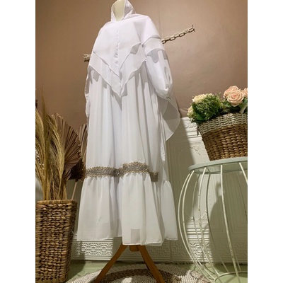 Gamis Dewasa Ceruti Babydoll Renda Bintang