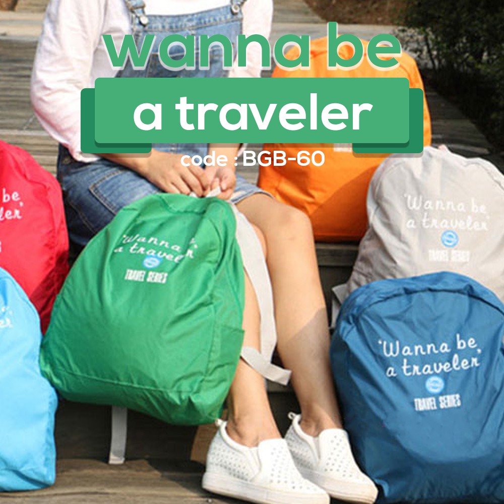 Ransel Wanna Be - Foldable Backpack - Folding Bag Travel BGB-60