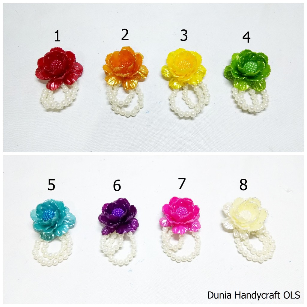 Bros Bunga Mutiara Warna Ukuran Kecil