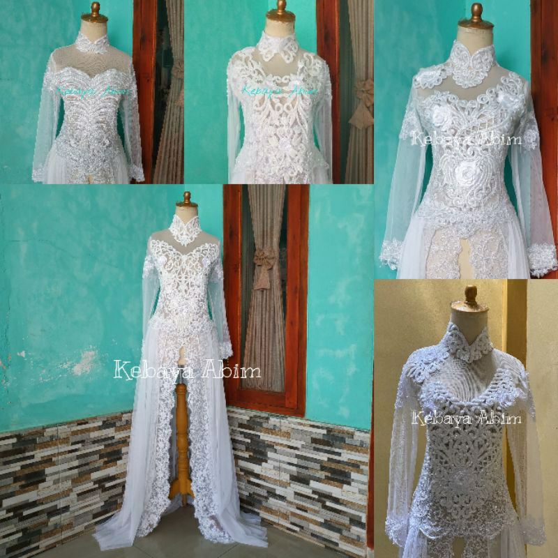 kebaya akad putih modern