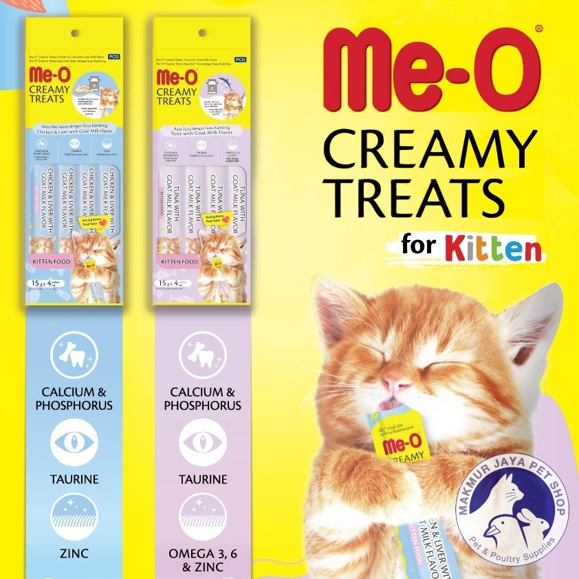 SNACK KUCING MEO ME-O CREAMY KITTEN 60GR ( isi 4 pcs )