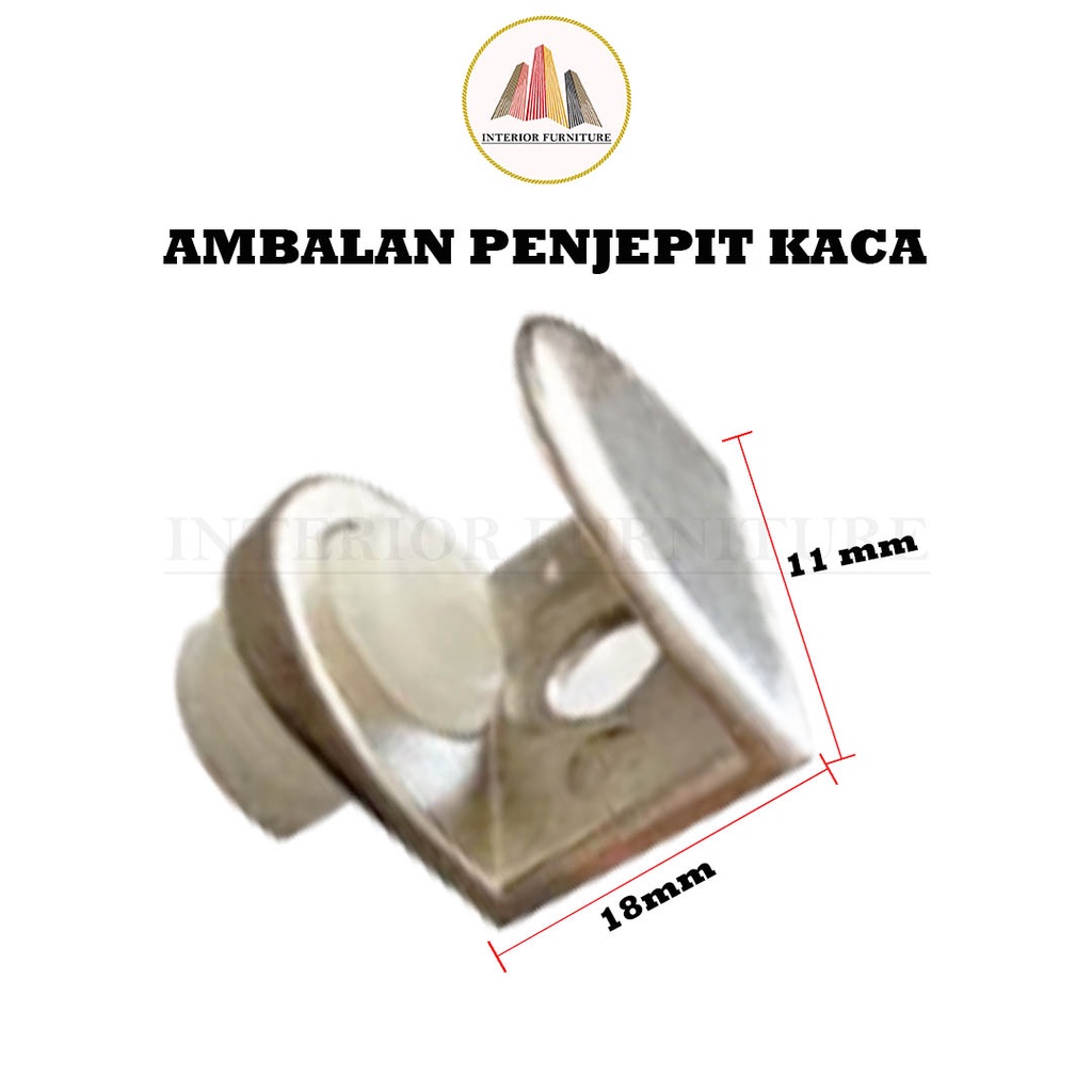 Ambalan Jepit Penjepit Sekat Kaca - Ambalan Penjepit Kaca kayu ke kaca Chrome