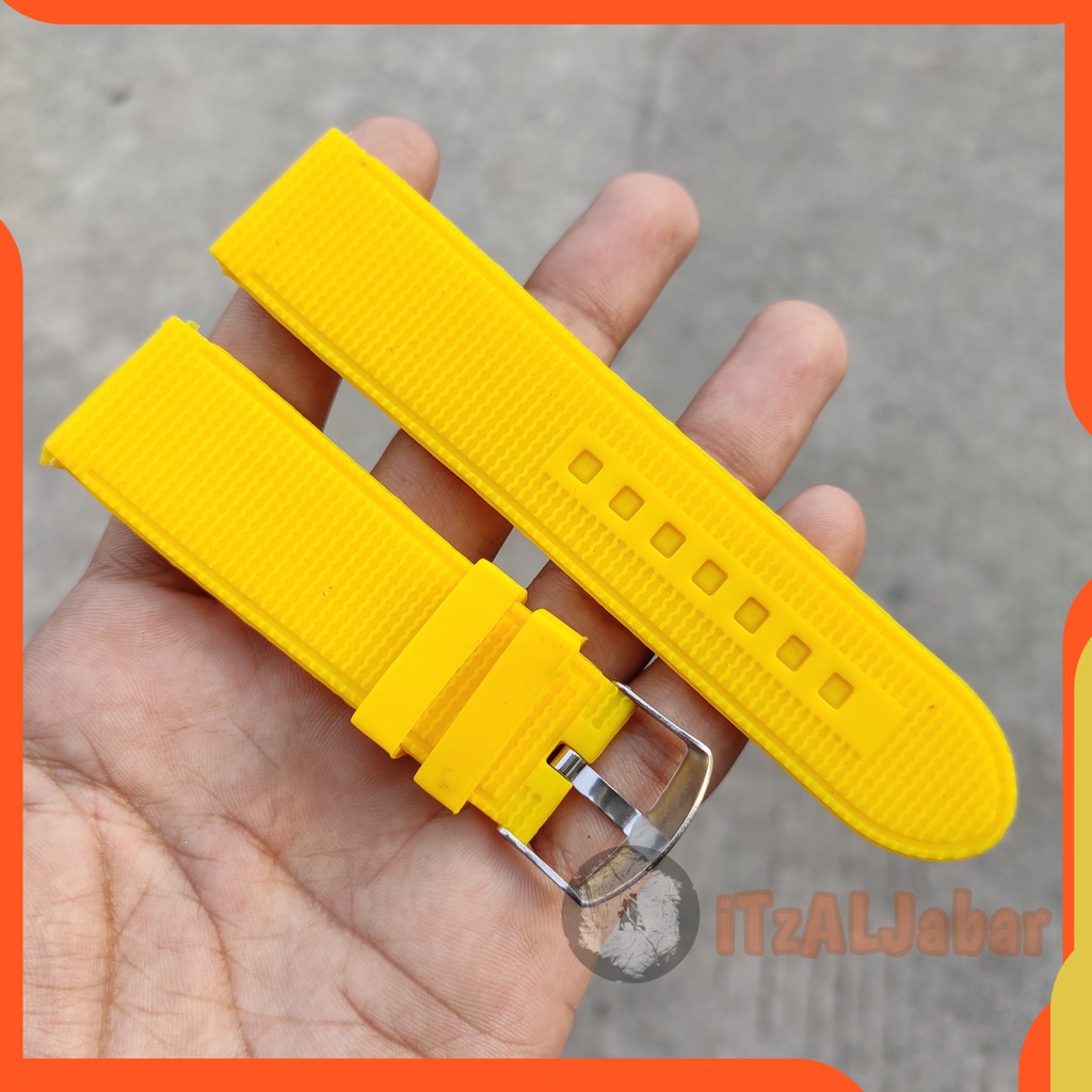 Tali jam tangan 24mm Rubber silicone Kuning limited edition