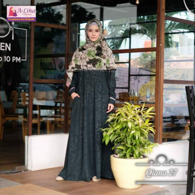 Gamis Alina Qiana Dark Green