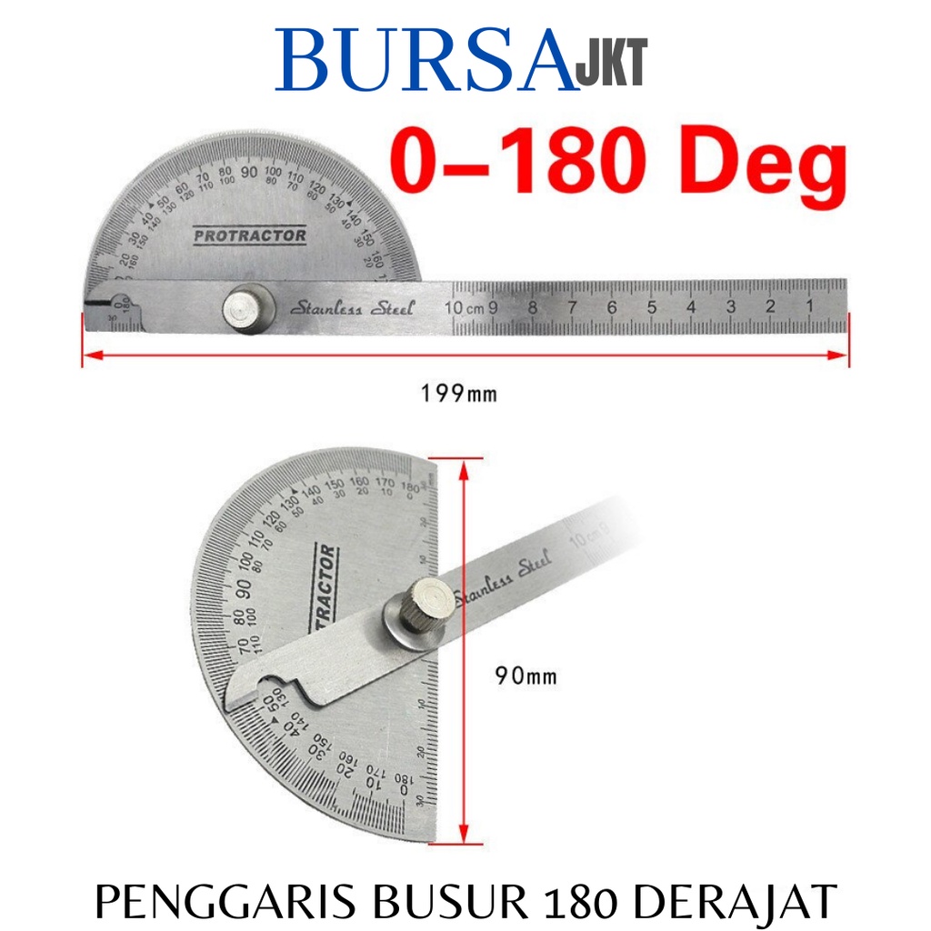 

PENGGARIS BUSUR 180 DERAJAT STAINLESS STEEL PENGUKUR SUDUT SF6